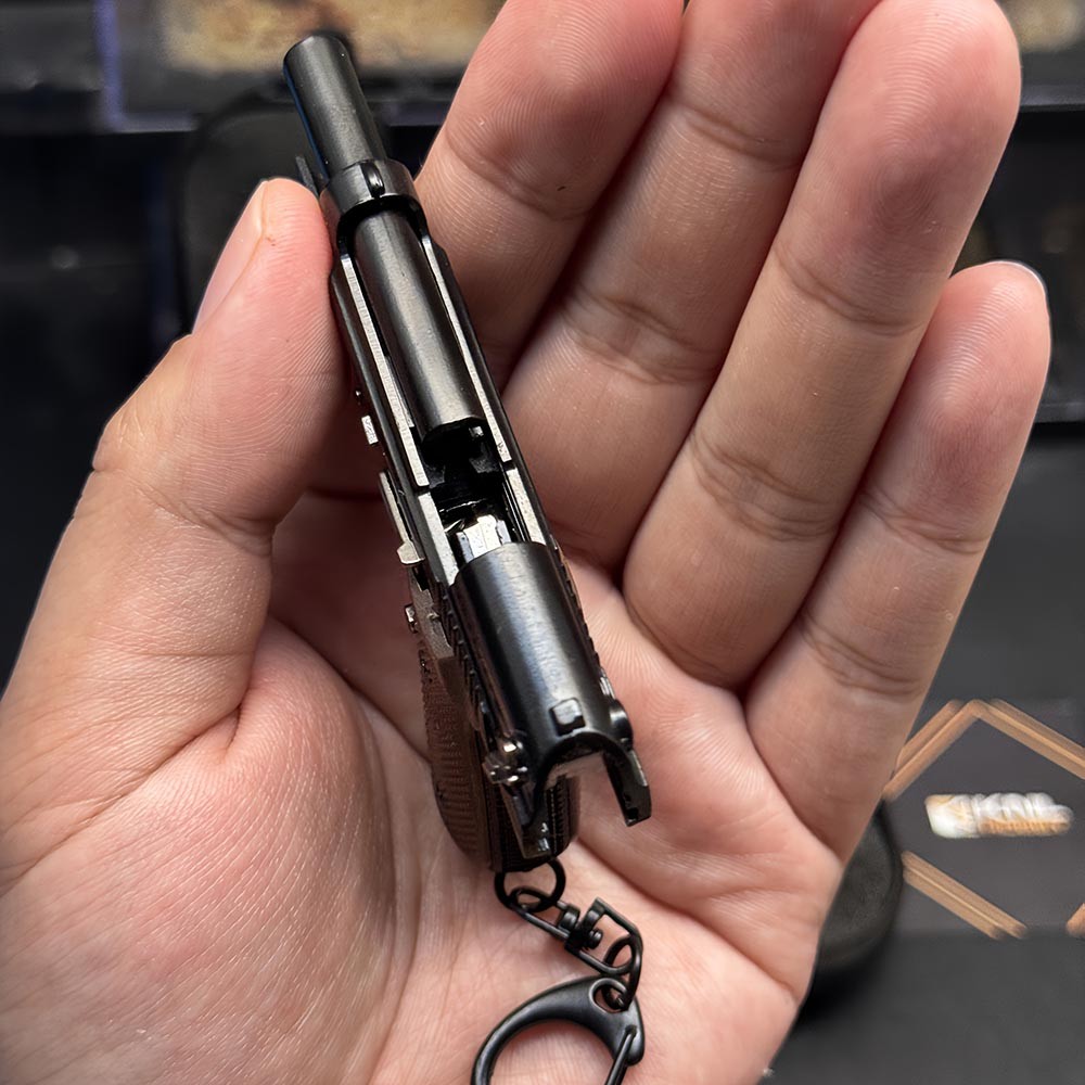 Mini-Sized Pistol-Themed Keychain-Style Decorative Charming Mini Pistol Keychain