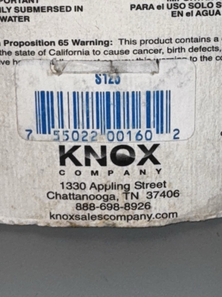 Knox S125 2500W 120V Thermostat Water Heater Element - NEW