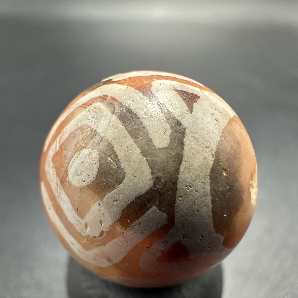 Antique Etched Carnelian Agate Beads Amulet