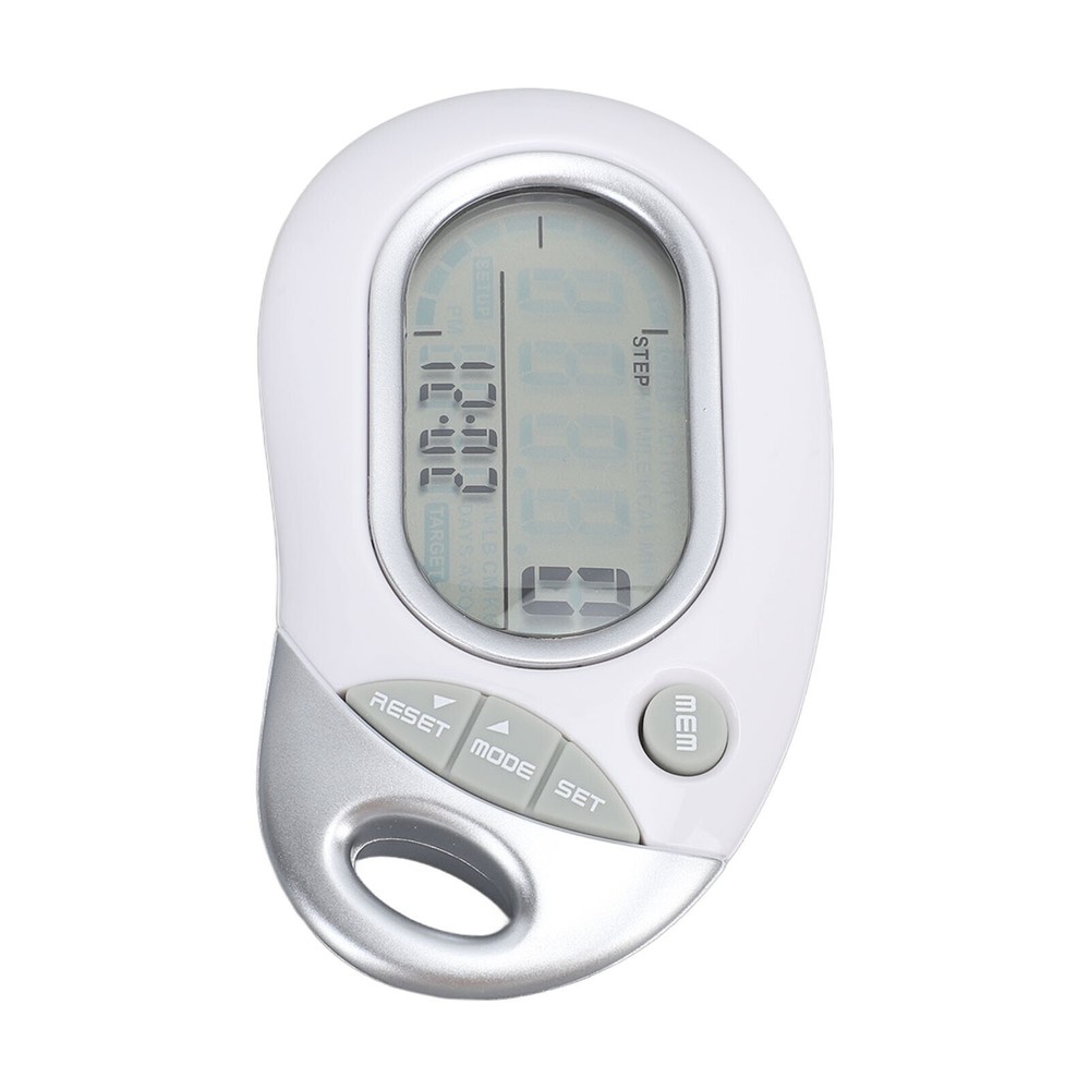 Walking Pedometer Electronic 3D Sensor High Accuracy White Step Counter