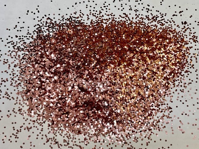 "Golden Rose Medium" Medium Cut Pink Glitter