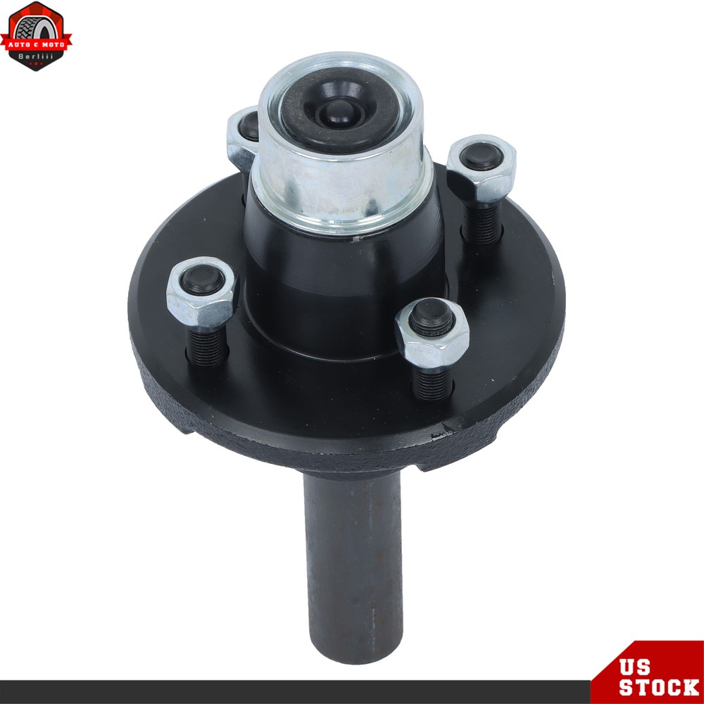 4 Sets Pre-Assembled Hub & Round BT8 Spindle Pre-Greased 4 on 4" Bolt Idler 1"