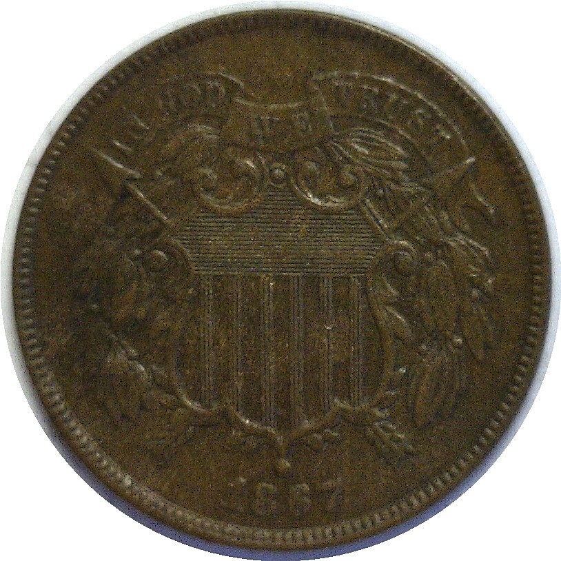1867 2C Two-Cent Piece XF