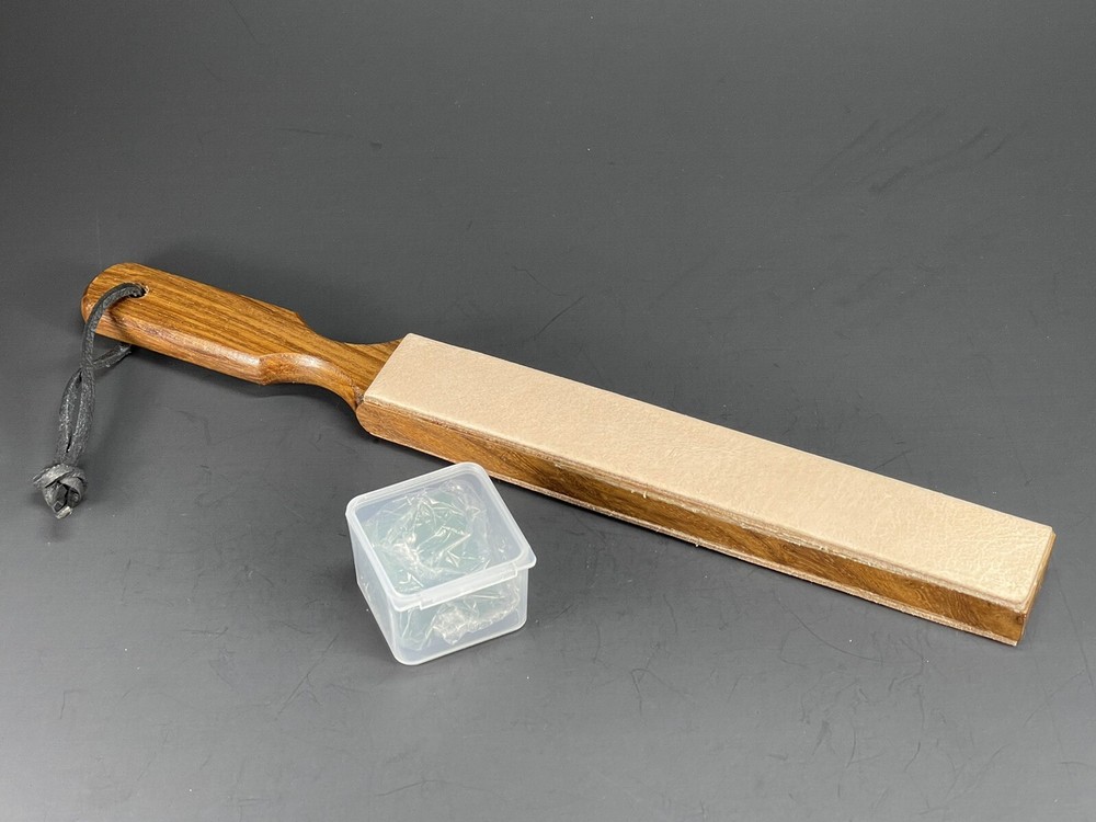Straight Shaving Razor Leather Sharpening Strop Honing Buff Paste Razor Sharpner