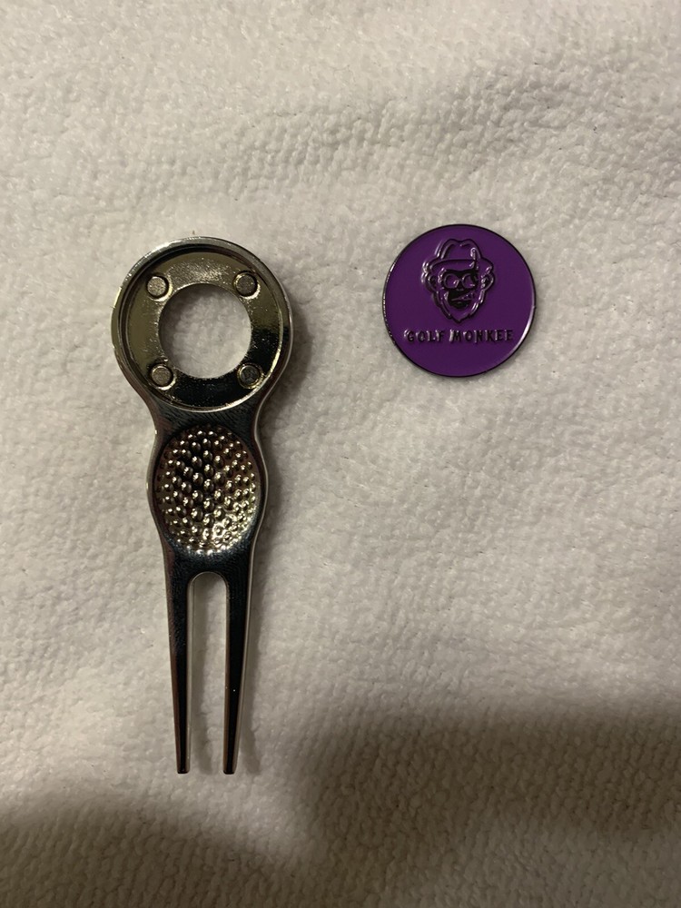 Divot Tool, Golf Monkee Golf Ball Marker And Divot Tool