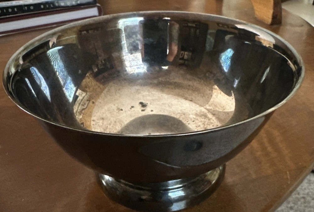 Vintage  Footed Silver Bowl Fruit Candy Etc