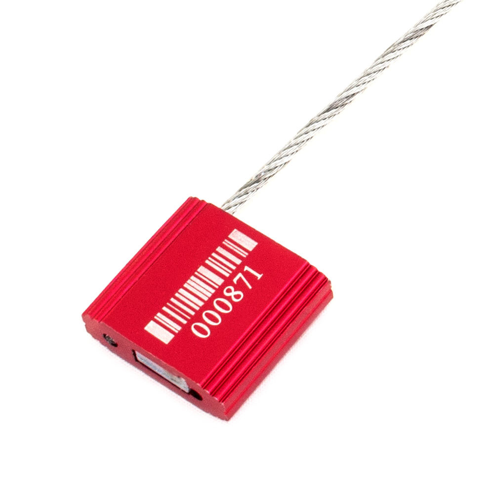 CABLE Security Lock Seal with 2.4mm-12" 20 pcs. Numbered / Barcode, RED