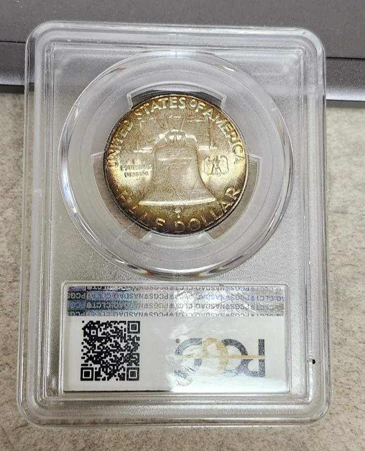 1950 Franklin Half Dollar - MS65FBL - PCGS - Amber Peripheral Tones