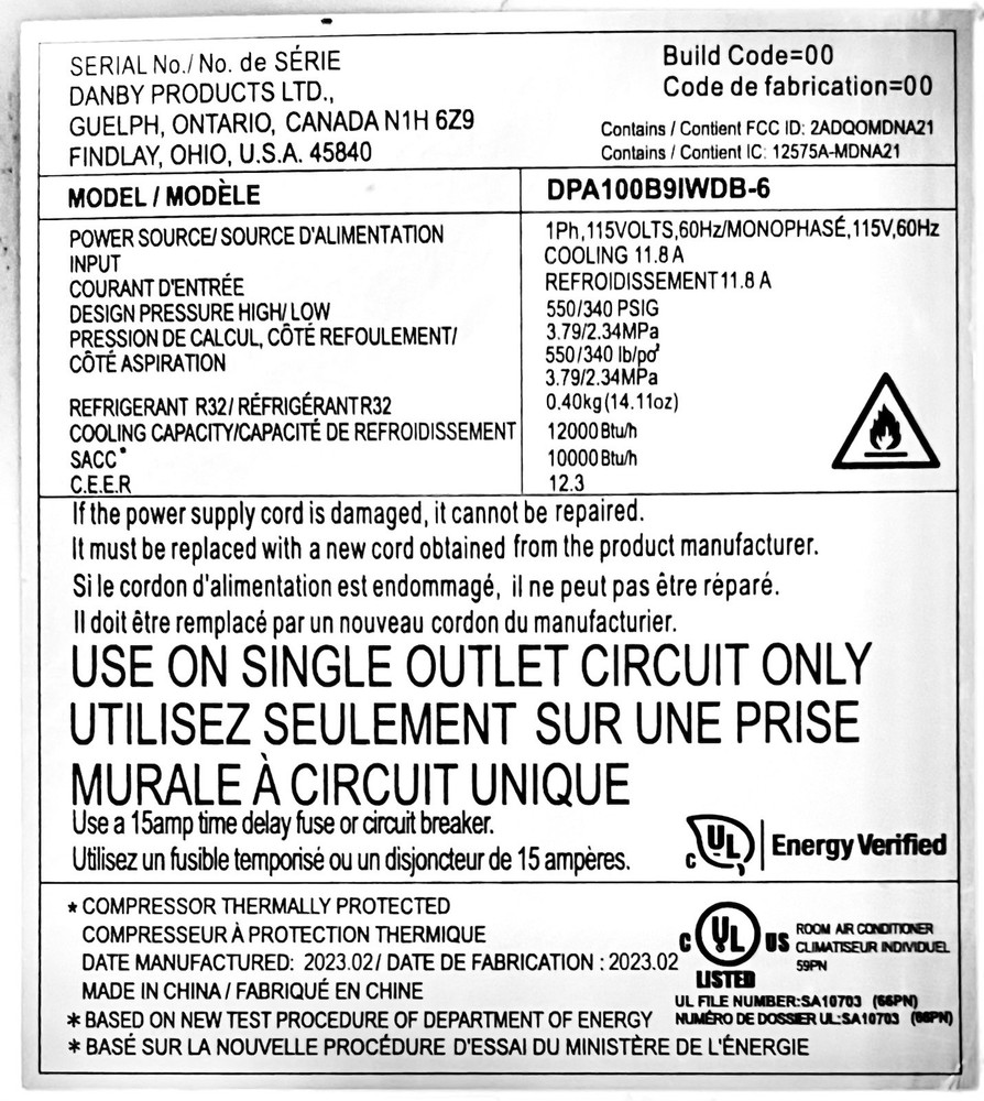 Open Box, Never Used. Portable AC Unit.