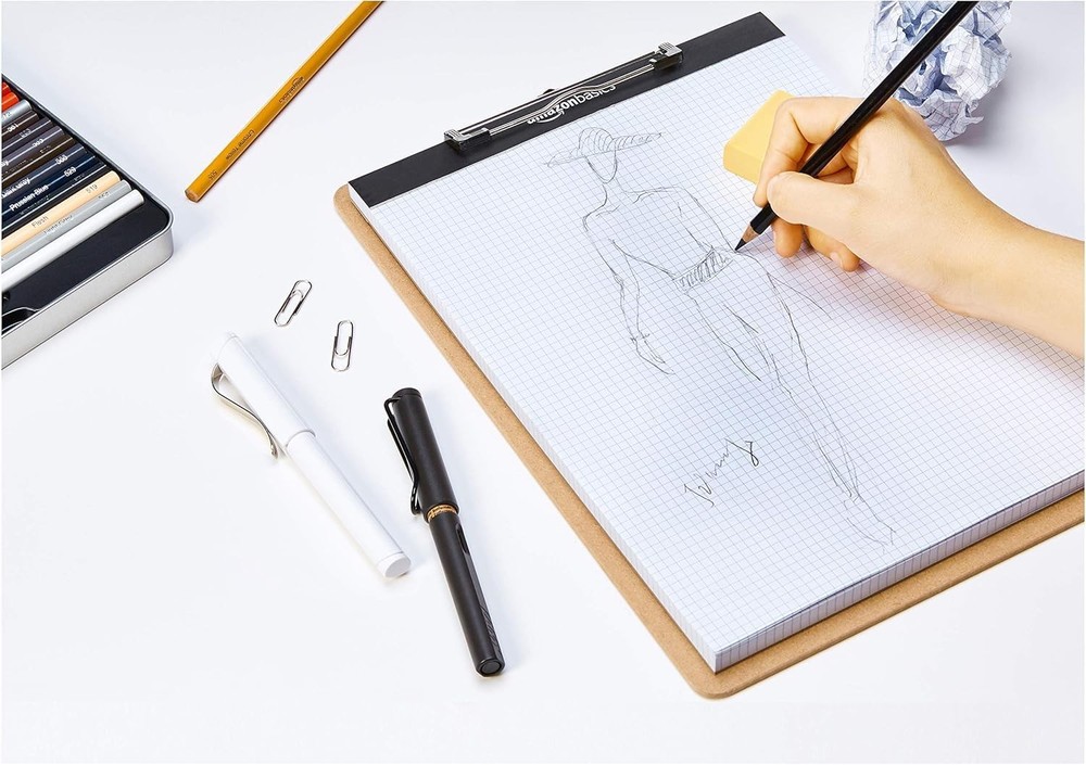 Amazon Basics Hardboard Office Clipboard, Low-Profile, Letter 6-Pack, Brown