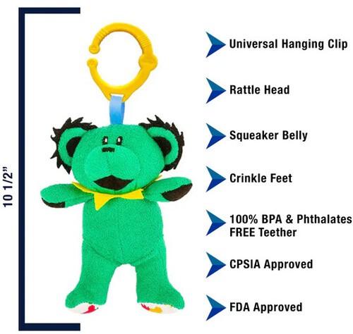 Grateful Dead - Daphyl's - Grateful Dead - Dancing Bear - Interactive Plush (Gre
