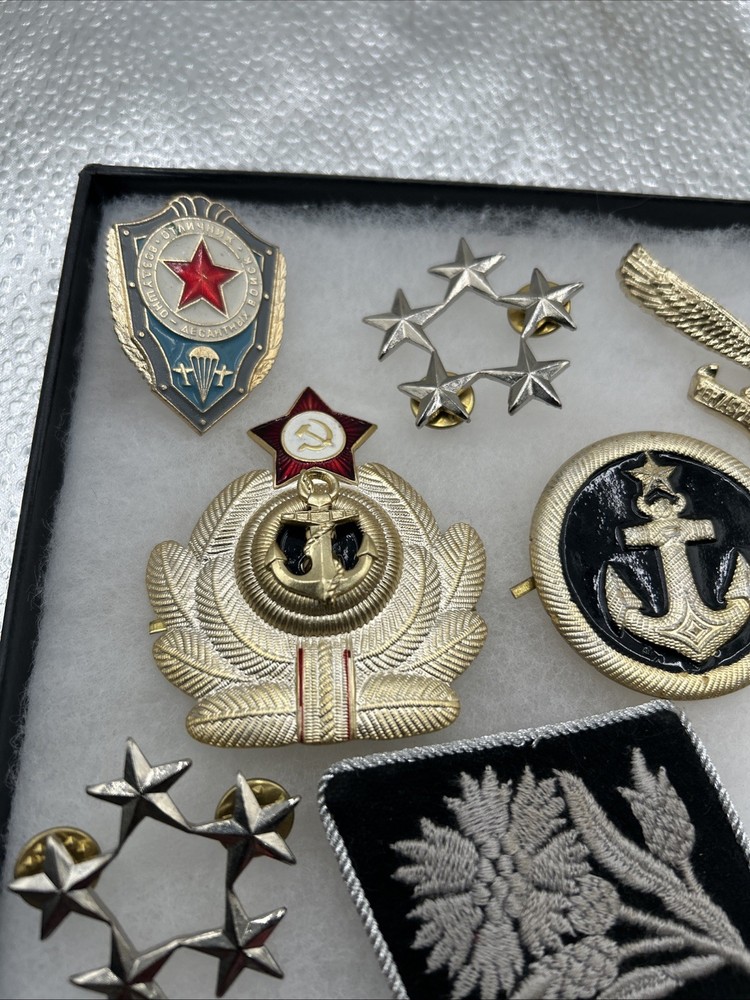 Lot russian pins And Badges With Case