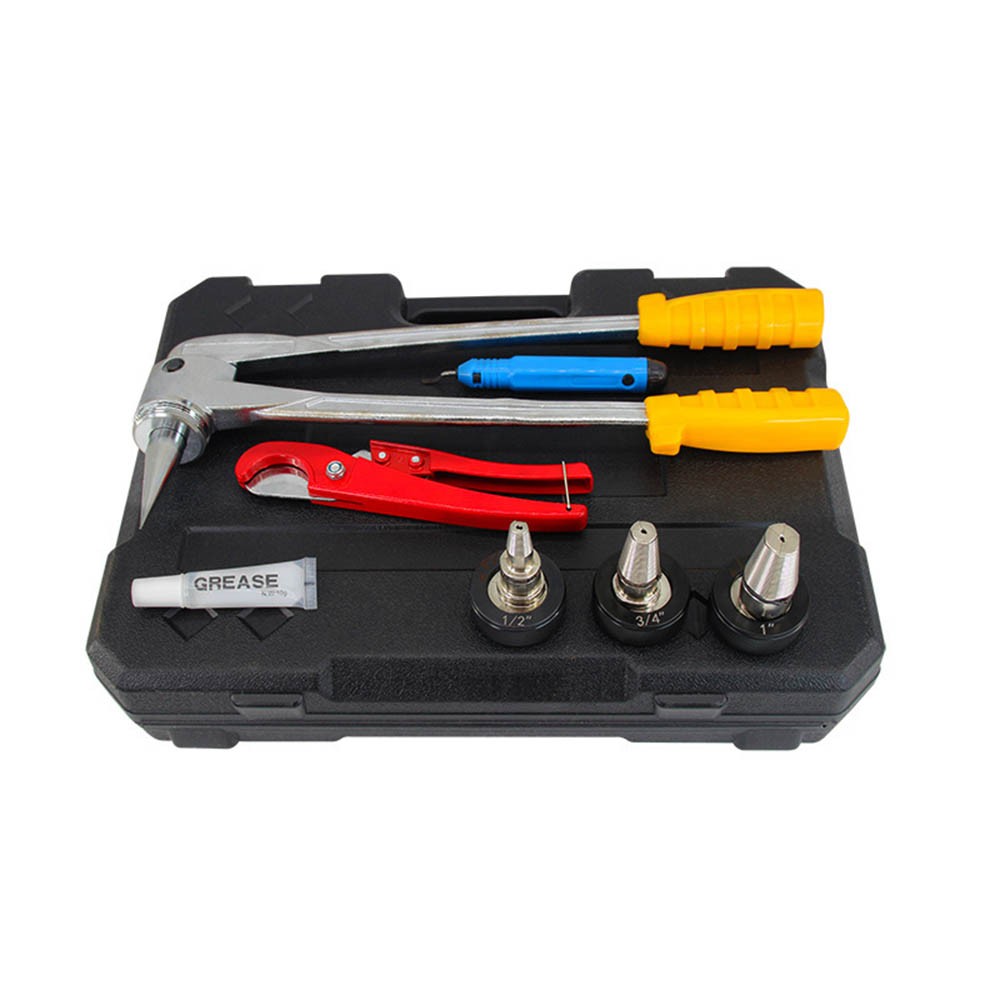 Hard Case PEX Expansion Tool Kit 1/2" 3/4" 1" Expander Heads