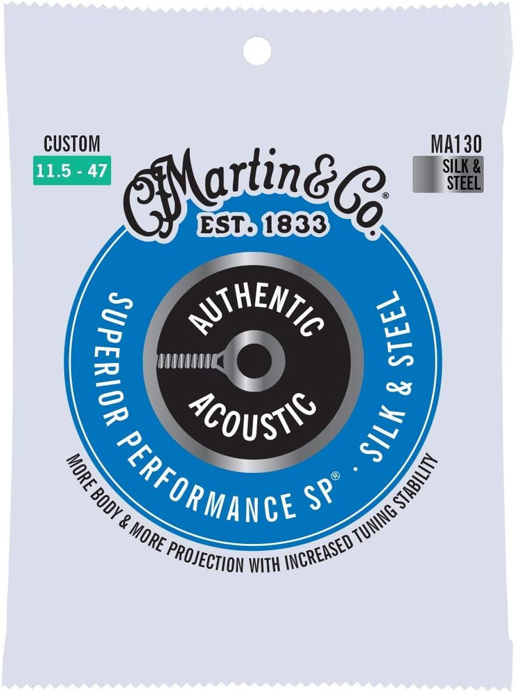 Authentic Acoustic Guitar Strings Superior Performance Custom 11.5 47  Silk