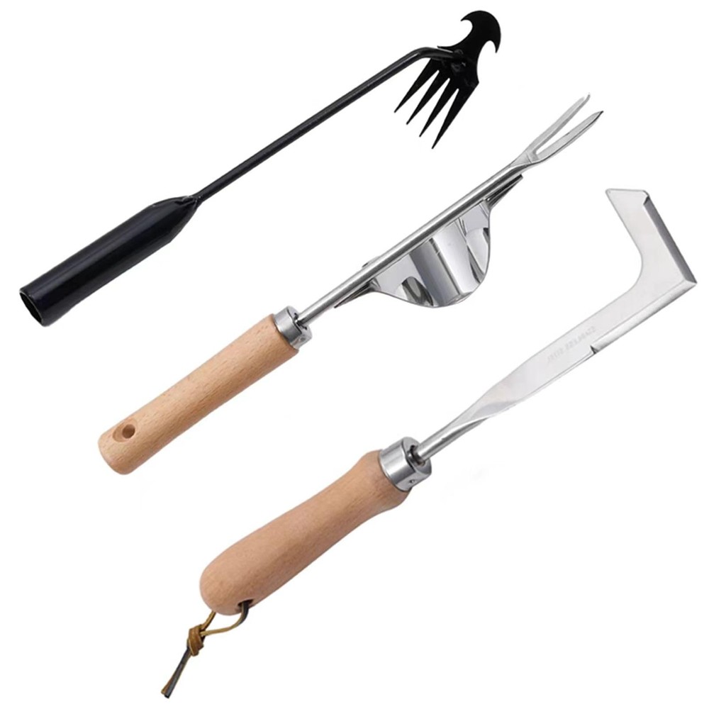3 Pack Weed Puller Tool, Manual Hand Weeder Paver, Crack Weeder, Stainless St...