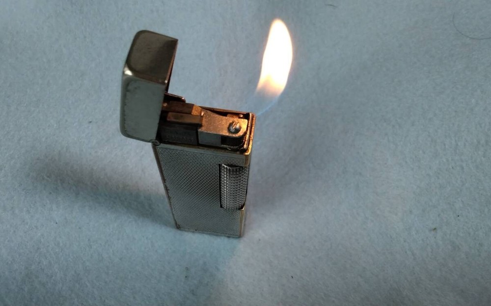 Dunhill Pipe Lighter Silver Barley Early Model Used Working