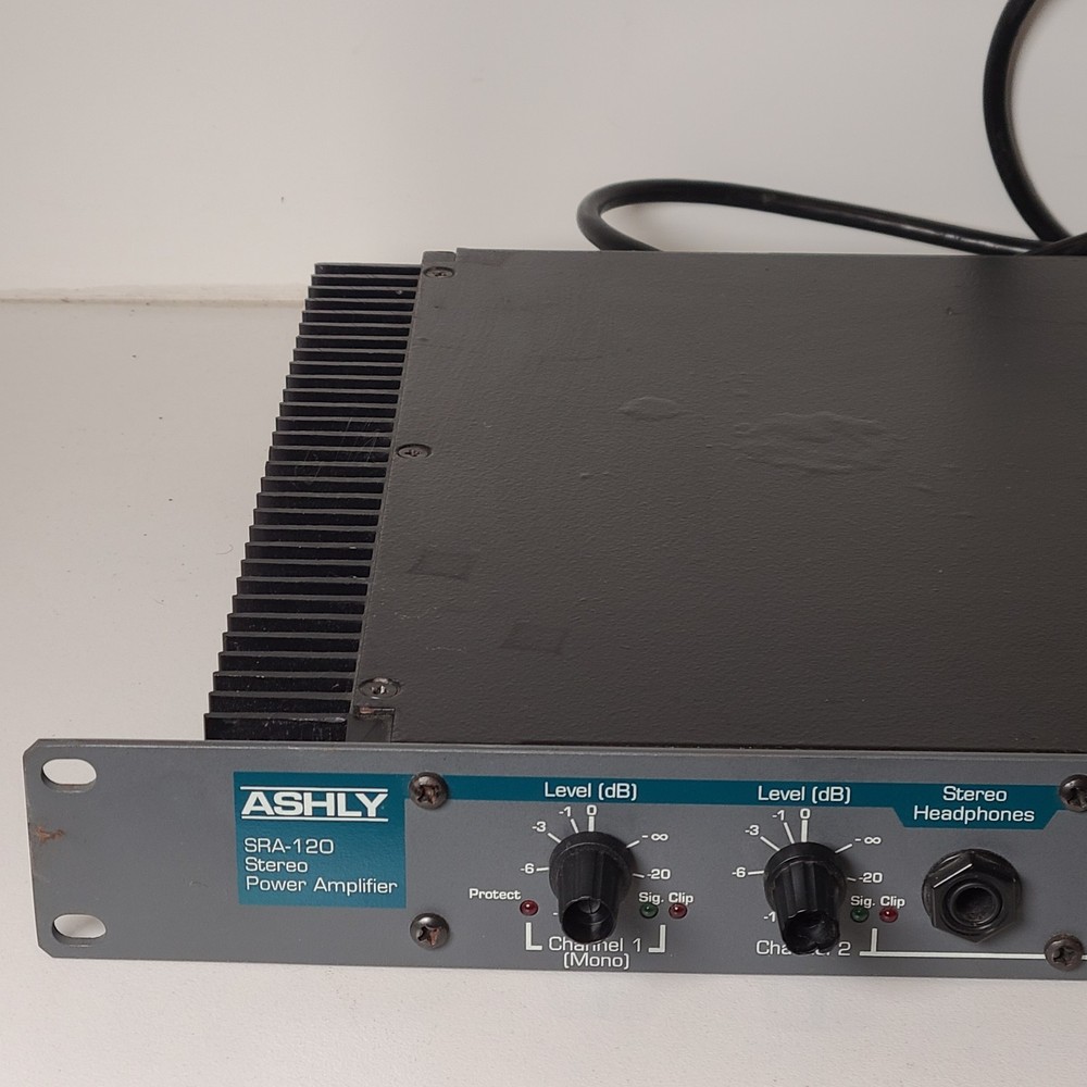Ashly SRA-120 Stereo Power Amplifier 60 Watts/Channel powers on Untested