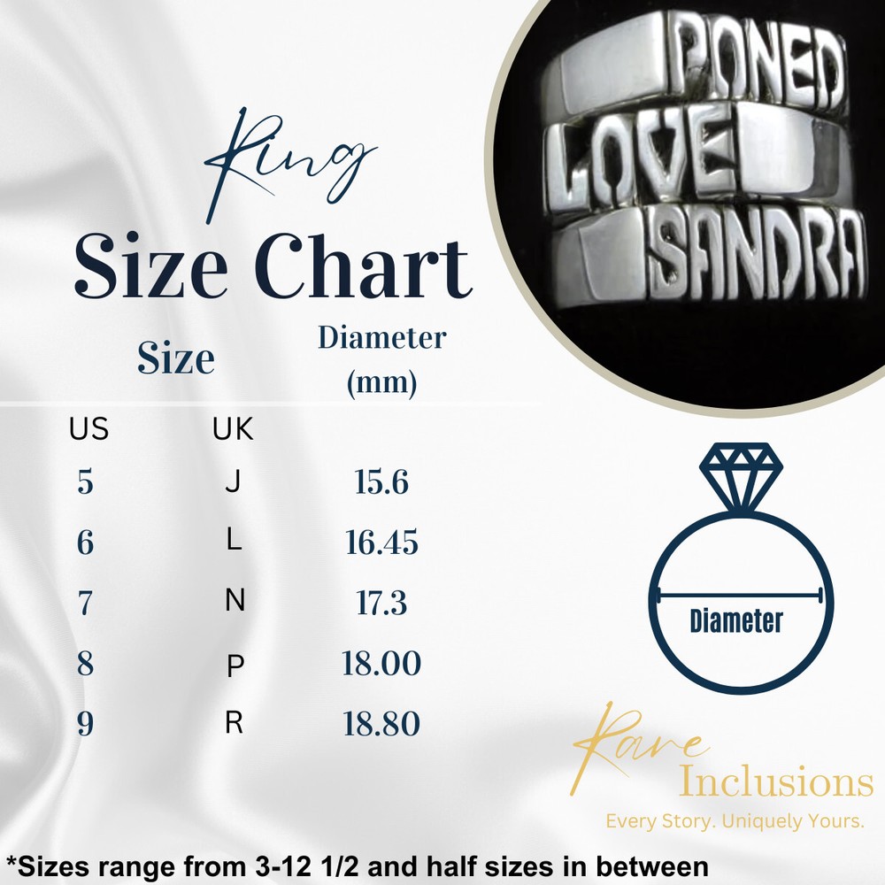 Date Ring Hand Carved 925 Sterling Silver Personalized Custom Made To Order