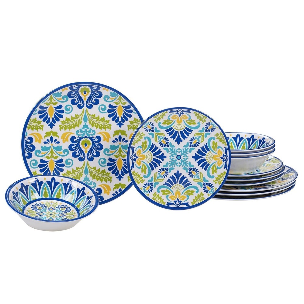 Certified International Martinique Melamine 12 pc Dinnerware Set Multicolor