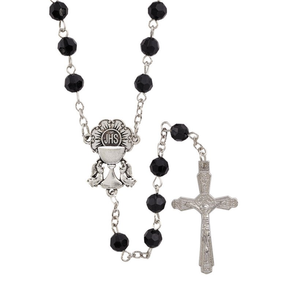 Boy's First Eucharist Communion Gift Bundle Picture Frame Rosary & Case Catholic