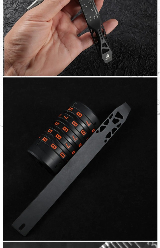 EDC Titanium Alloy Ruler Measurement Drawing Ruler Math Multi-functional Tools