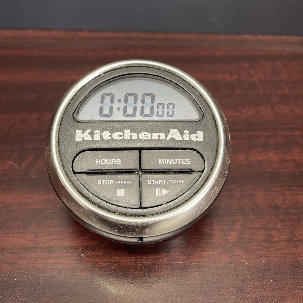 Kitchen Aid Digital Kitchen Timer Black & Chrome Cooks Series - Tested/Working