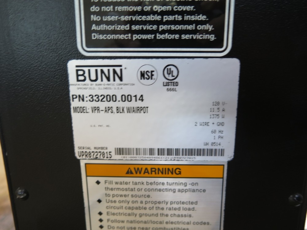 Bunn VPR-APS Airpot