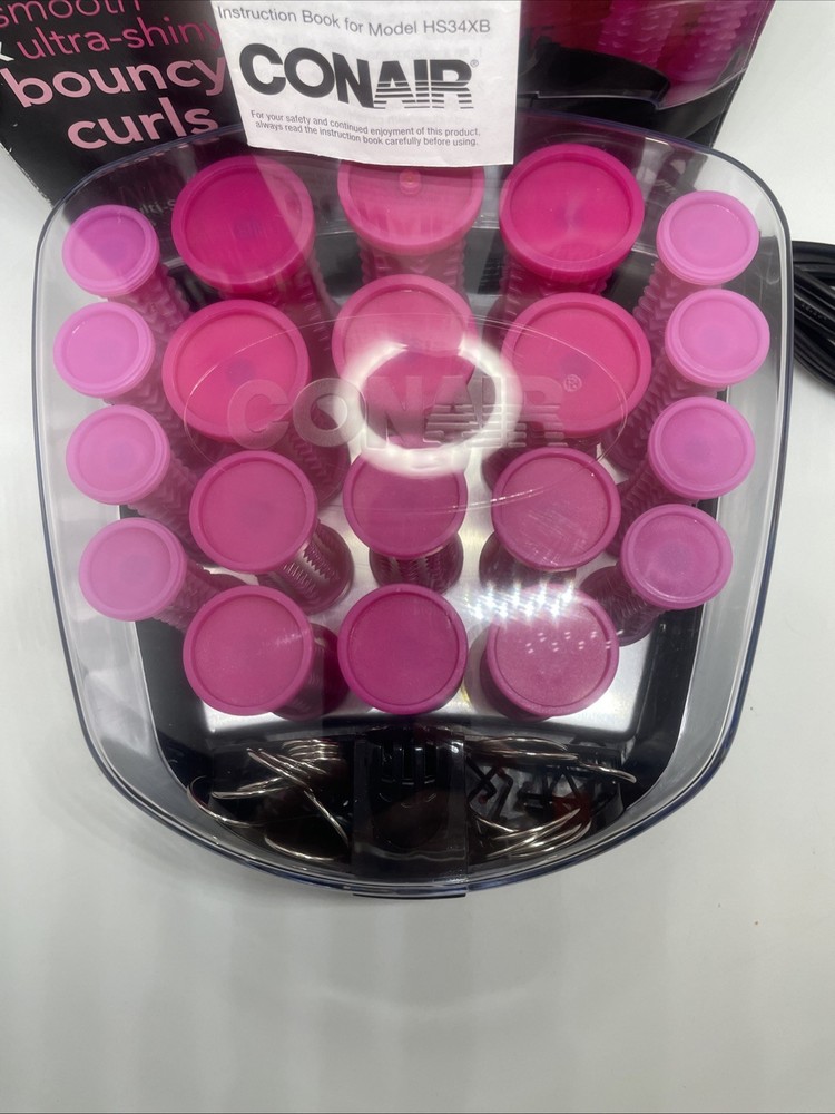 2016 Conair 20 Multi-Sized Rollers Big Style Small Case Pink Curlers