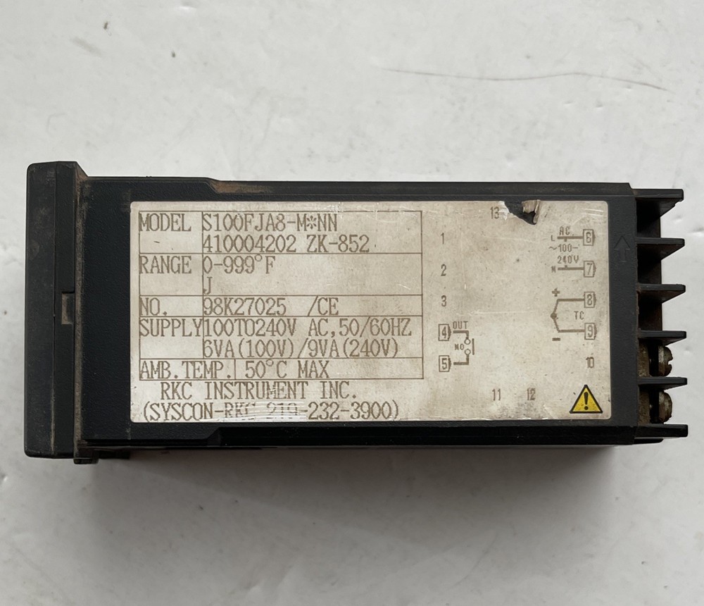 RKC S100FJA8-M*NN ZK-1087 05932 REX-S100 Temperature Controller 0-999F Syscon