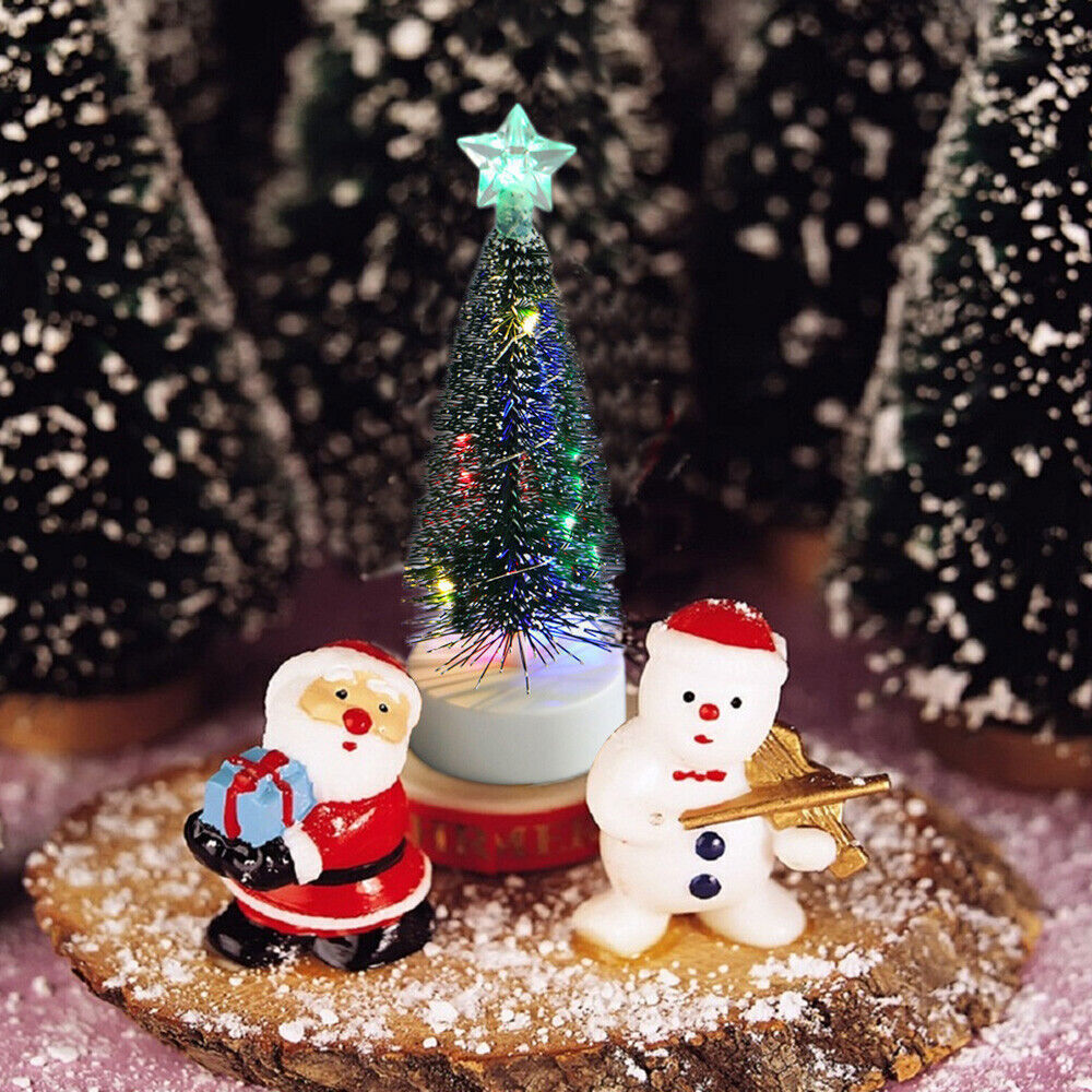 LED Christmas Tree Decorations Desktop Mini Light Decor Luminous DIY Ornaments