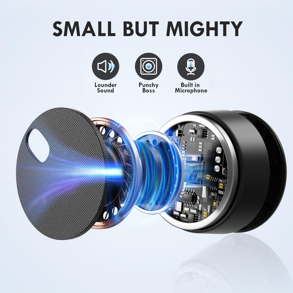 USB Computer Speakers, PC Speaker with Microphone, 4.13*4.06*1.89Inch, Black
