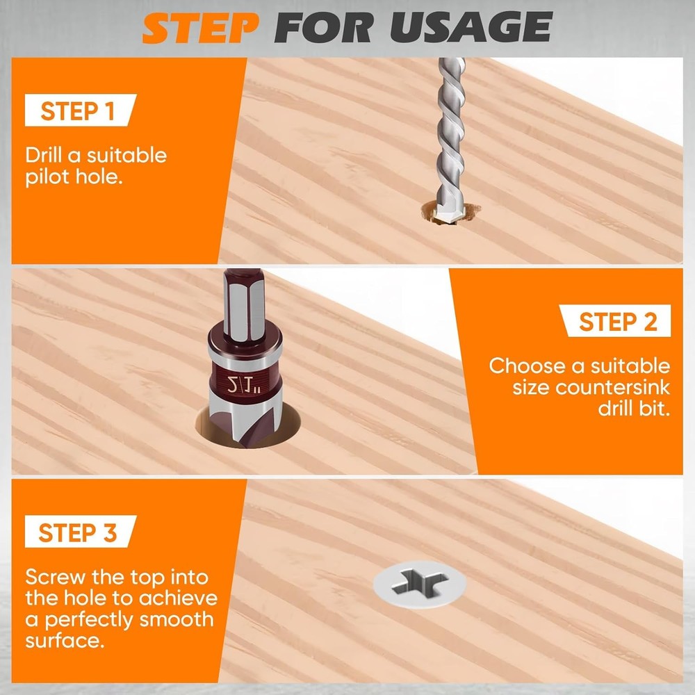 5PCS Countersink Drill Bit Set, 82 Degree Premium HSS Counter Sink Drill...