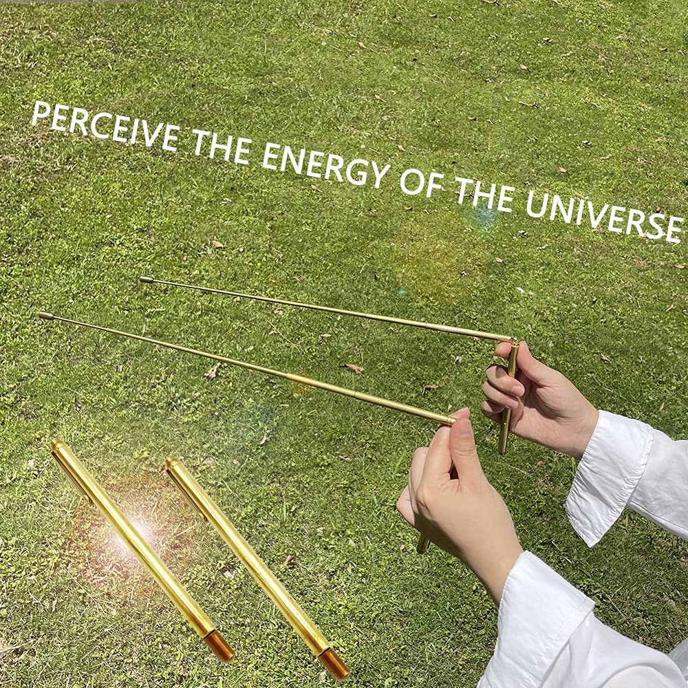 Mystic Energy Gift Box with Dowsing Brass Rod Set Include 2 Pcs Retractable Divi