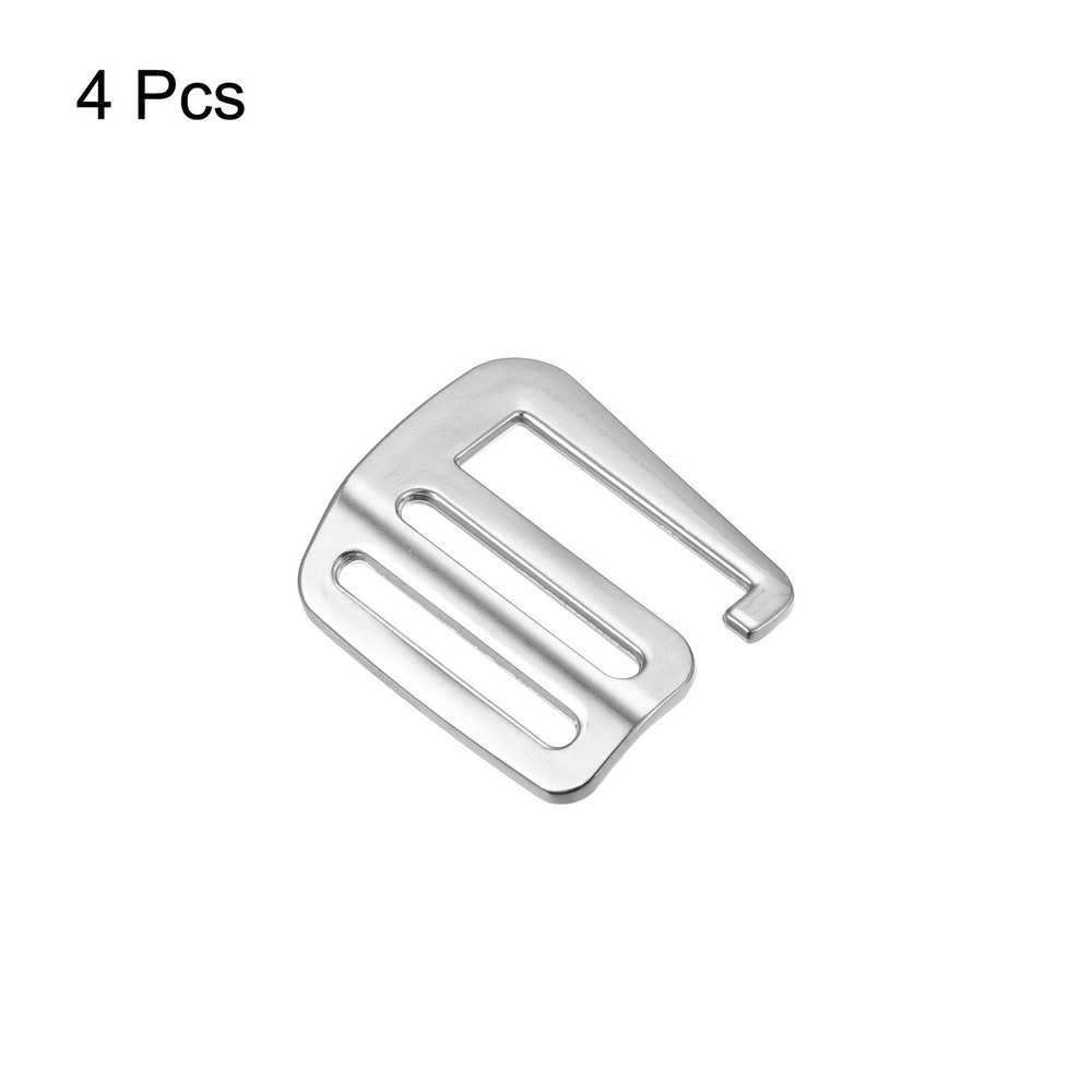 1.26" Webbing Release G Hook Buckle Adjusters for Backpack Strap, 4Pcs Silver