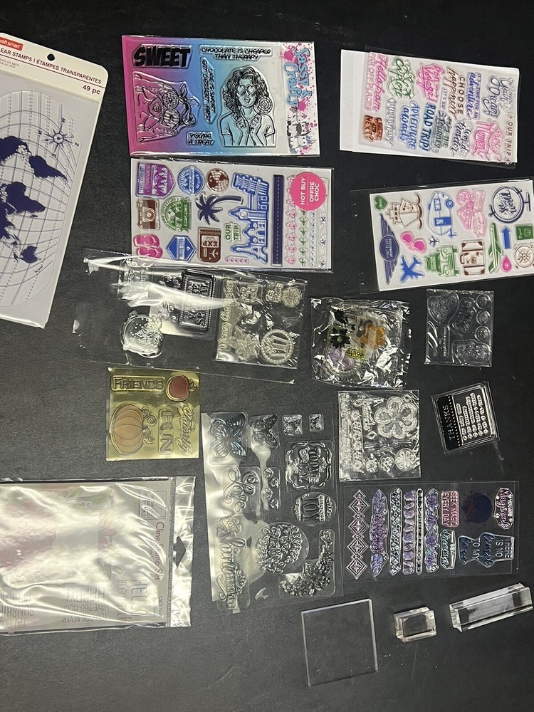 Assorted￼scrapbooking stamps And Blocks