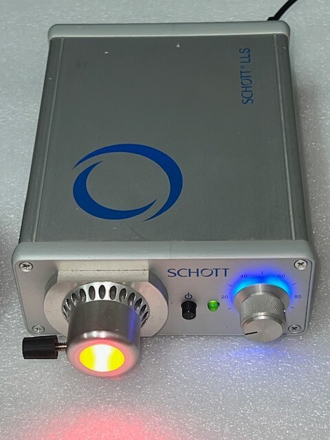 Schott Red Light Source LED Illuminator A20960 with Optical Fiber Ring Used