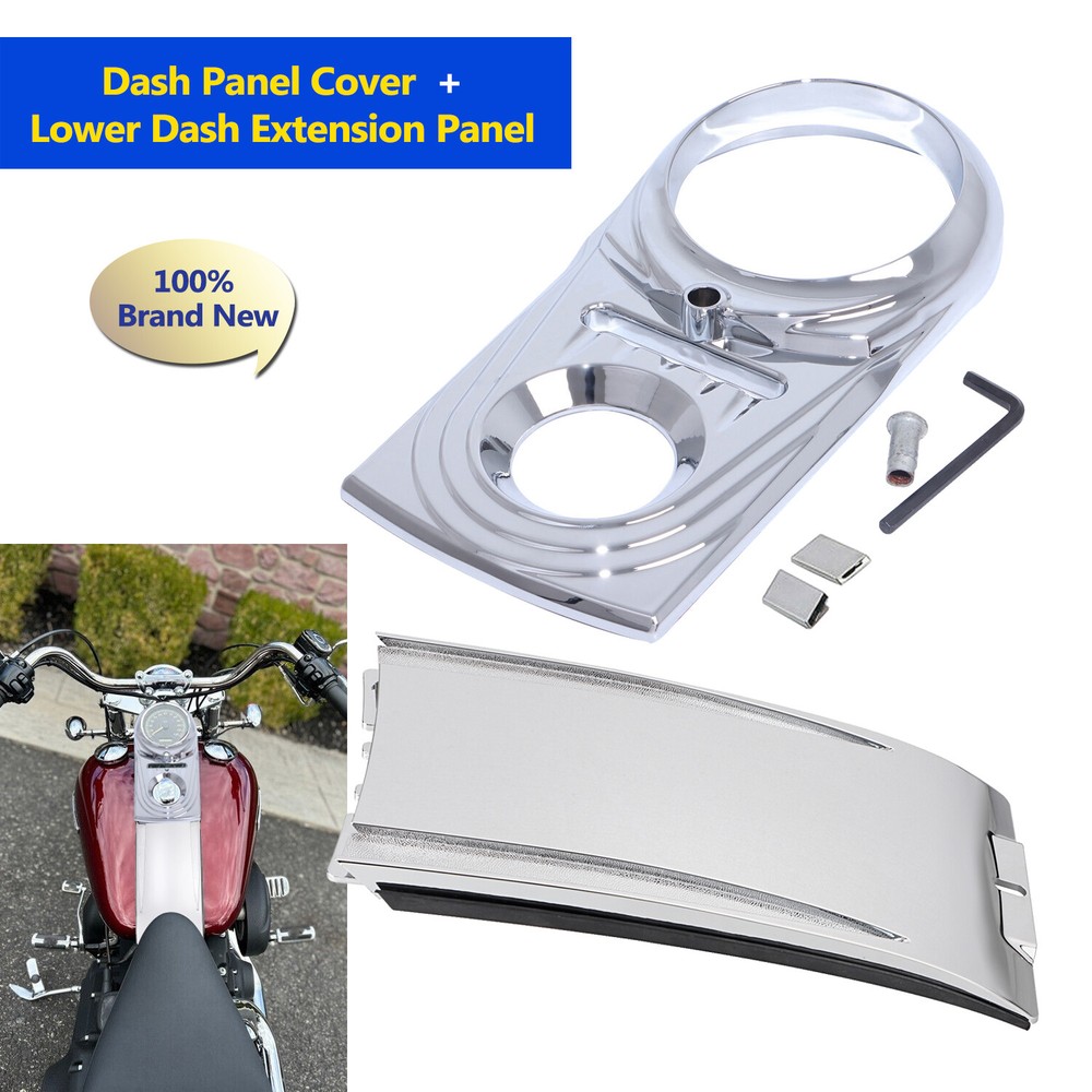 Chrome Dash Panel Cover Lower Extension Panel For Harley Fat Boy Lo Night Train