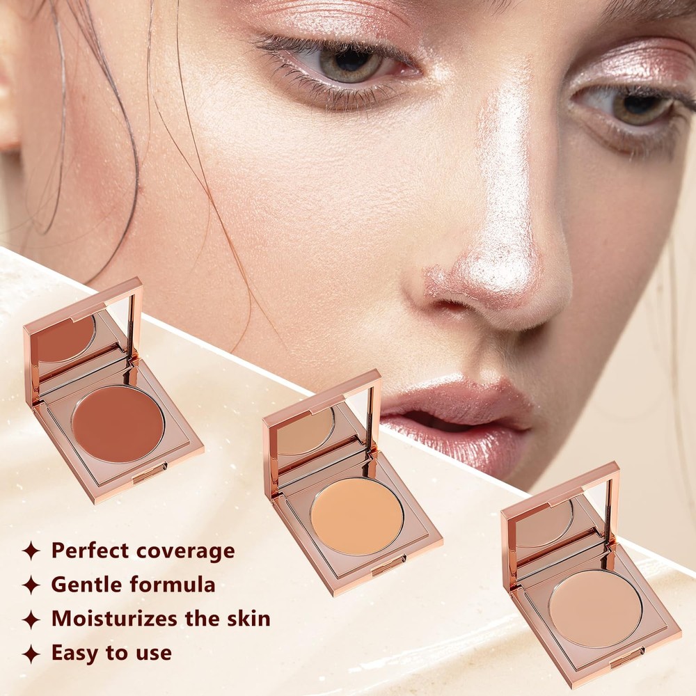 Dark Circle Corrector – CC Undereye Concealer Medium Tan Peach + Brush