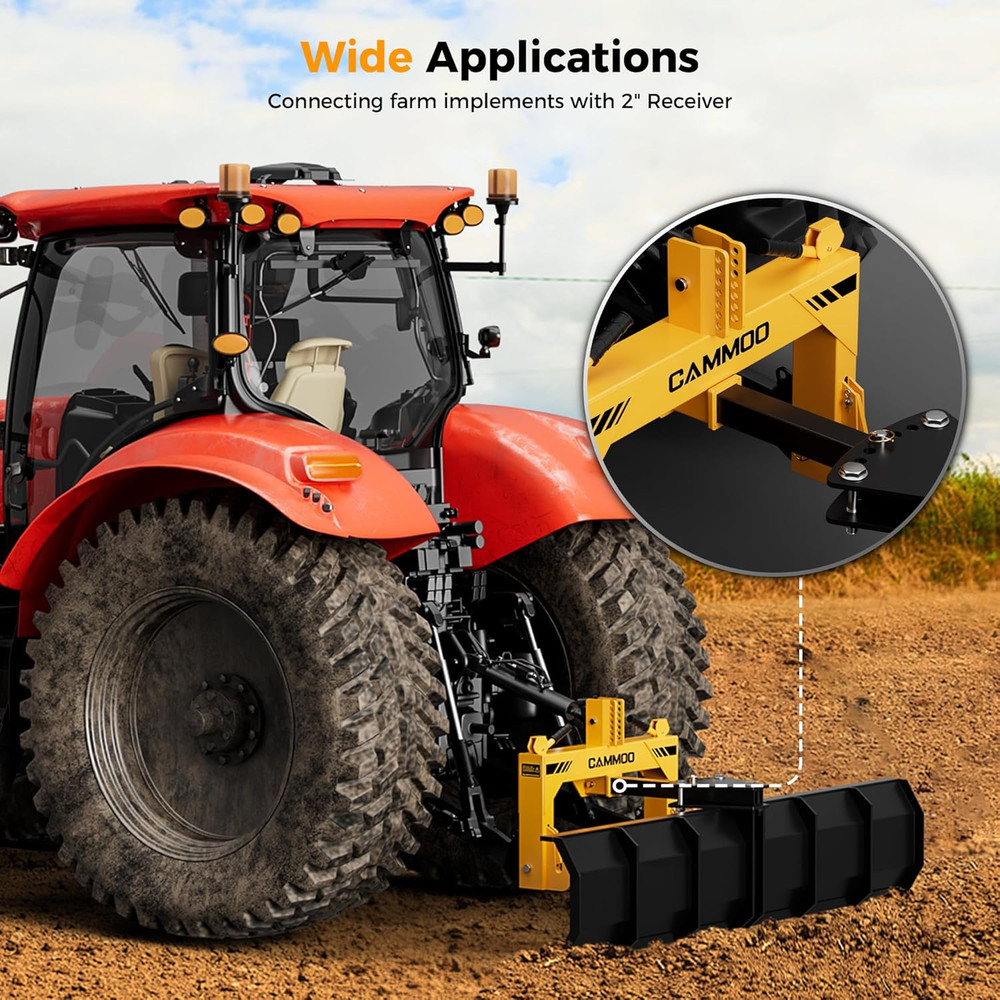 3-Point Quick Hitch with 2" Receiver＆Extra Versatile Adapter, Adaptation to Cate