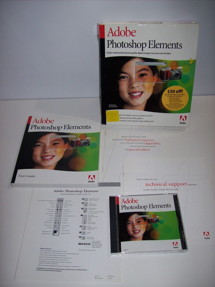 Adobe Photoshop Elements CD, +User Manual, Windows / Macintosh ver, +KEY
