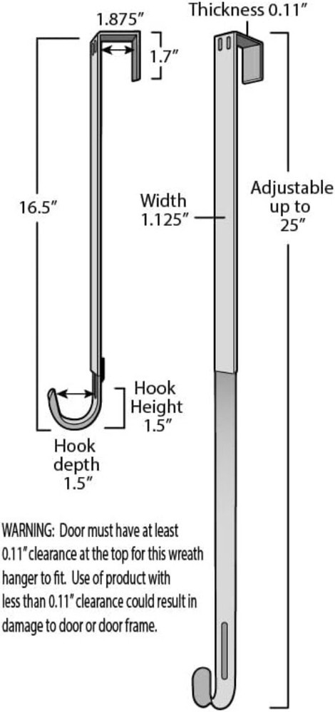 Adjustable Length Wreath Hanger - 20 Lb. Capacity