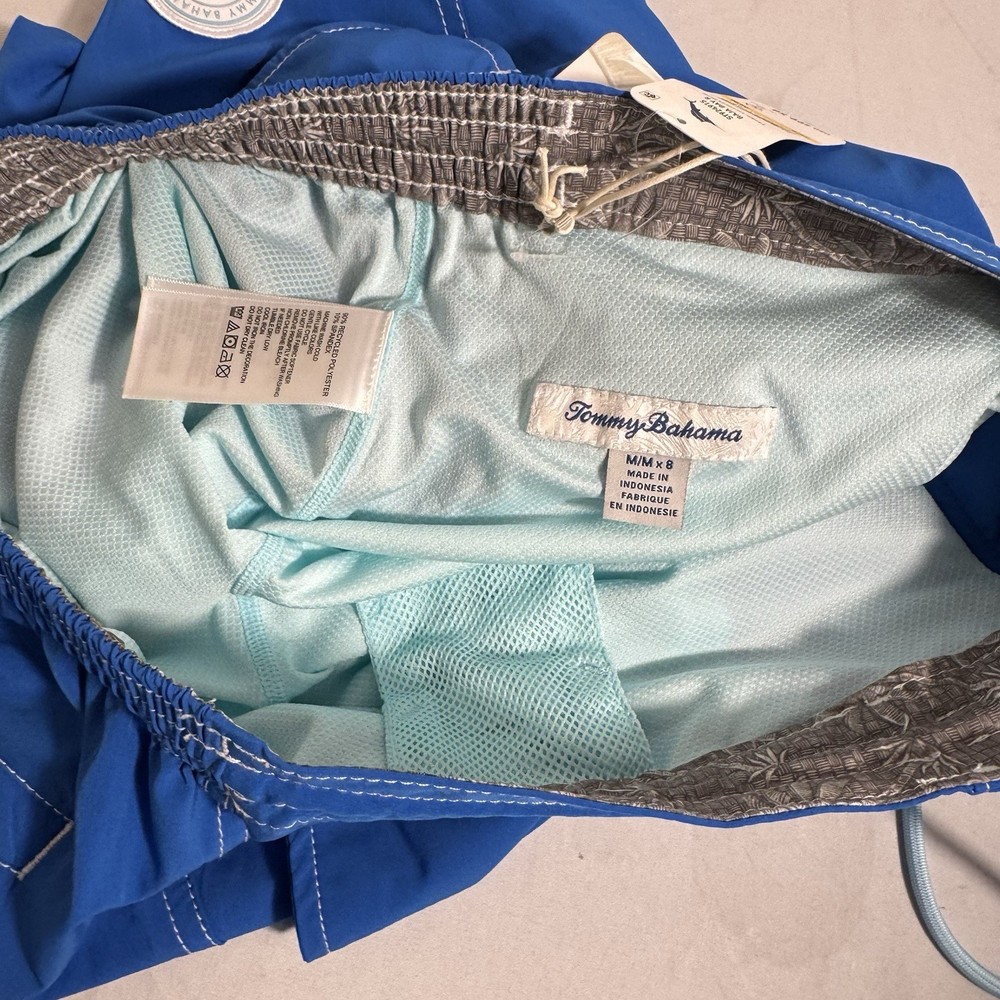 Tommy Bahama Men's Medium Large & XL Swim Trunks Solid Blue