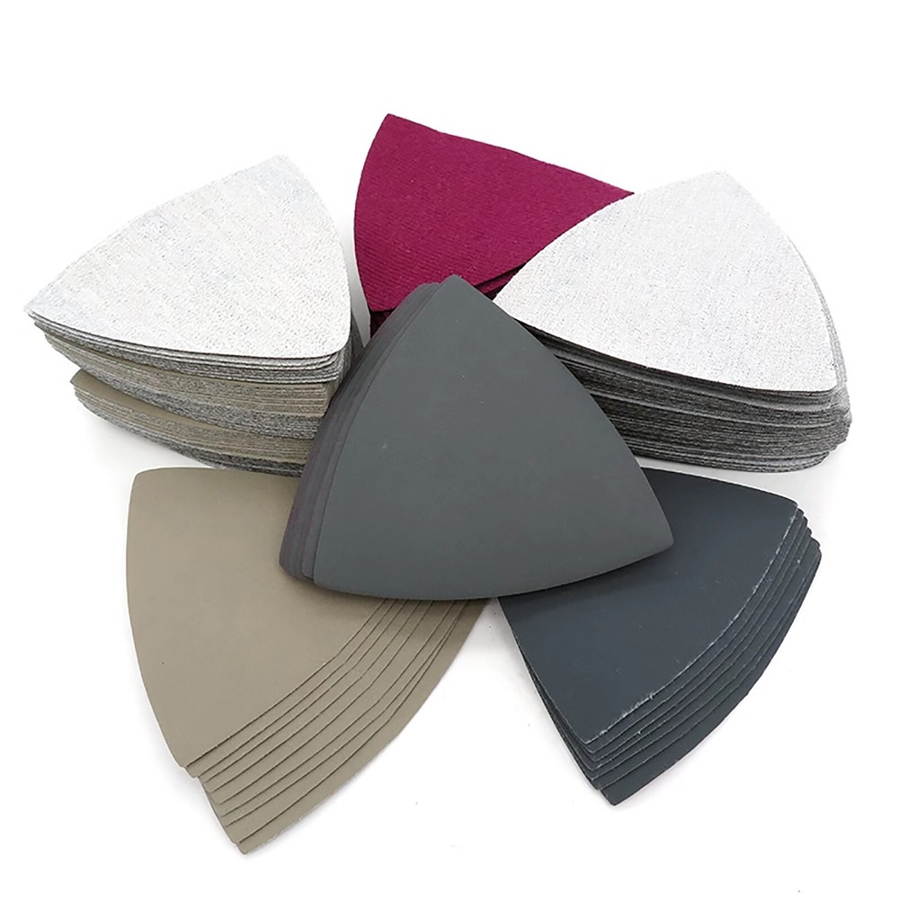 60~10000 Grit Wet Dry Triangle Sanding Sheet Discs Hook Loop Sandpaper for 996A