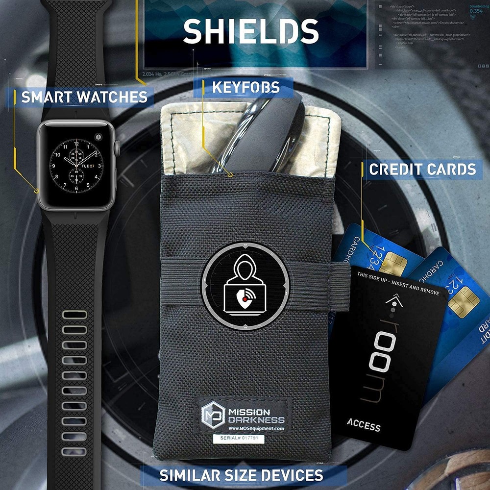 Mission Darkness Faraday Bag for Keyfobs (2-Pack) // RF Shielding Protective ...