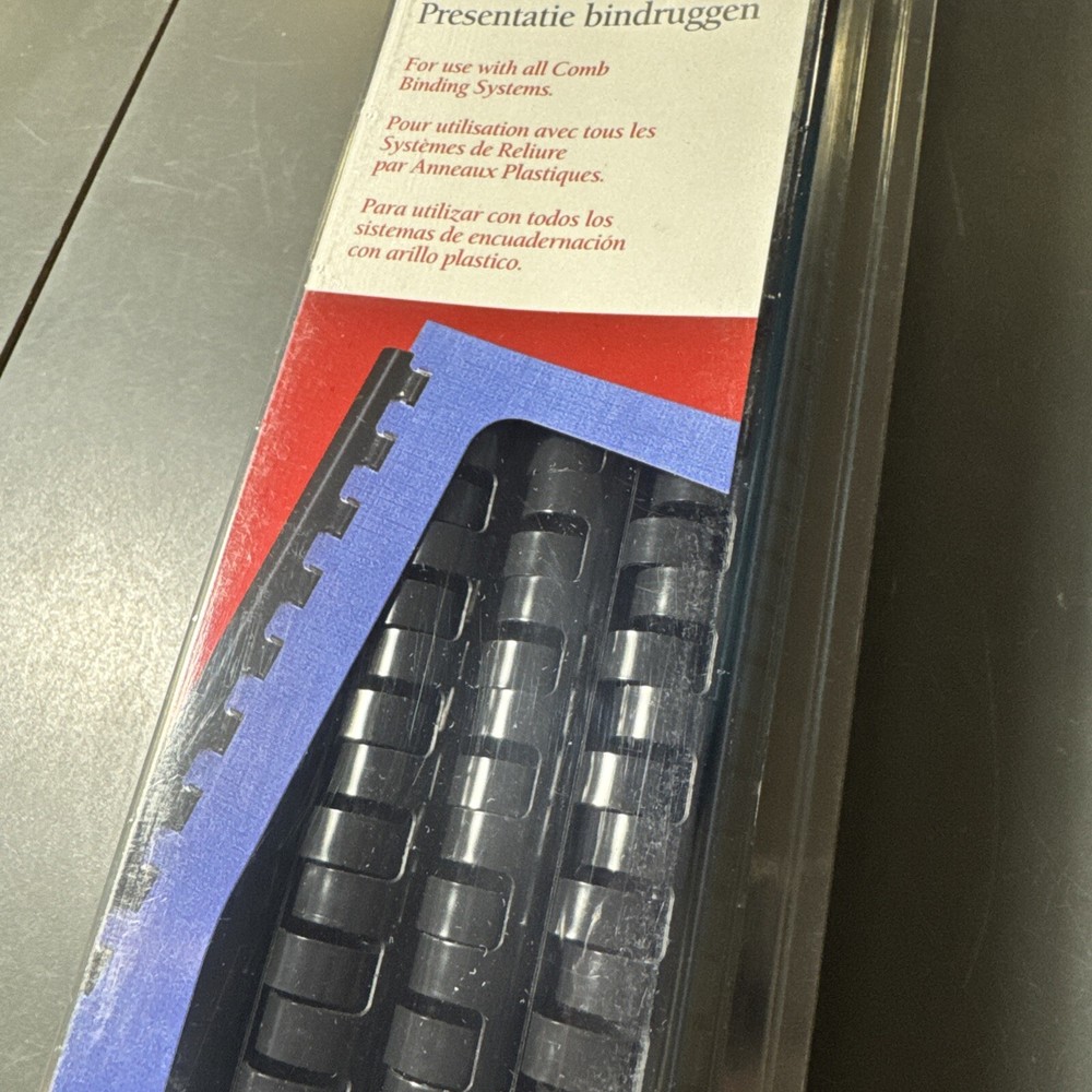GBC Presentation Binding Combs Qty 25 black 1/2”