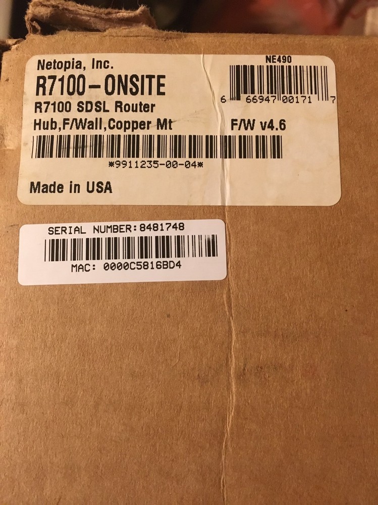 Netopia R7100 Onsite SD SL Router New In Box  NIB
