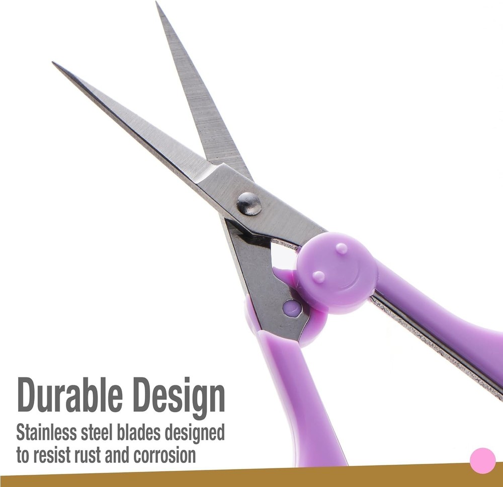 Compact 2-Pack Detail Scissors - Sharp Stainless Steel & Protective Covers