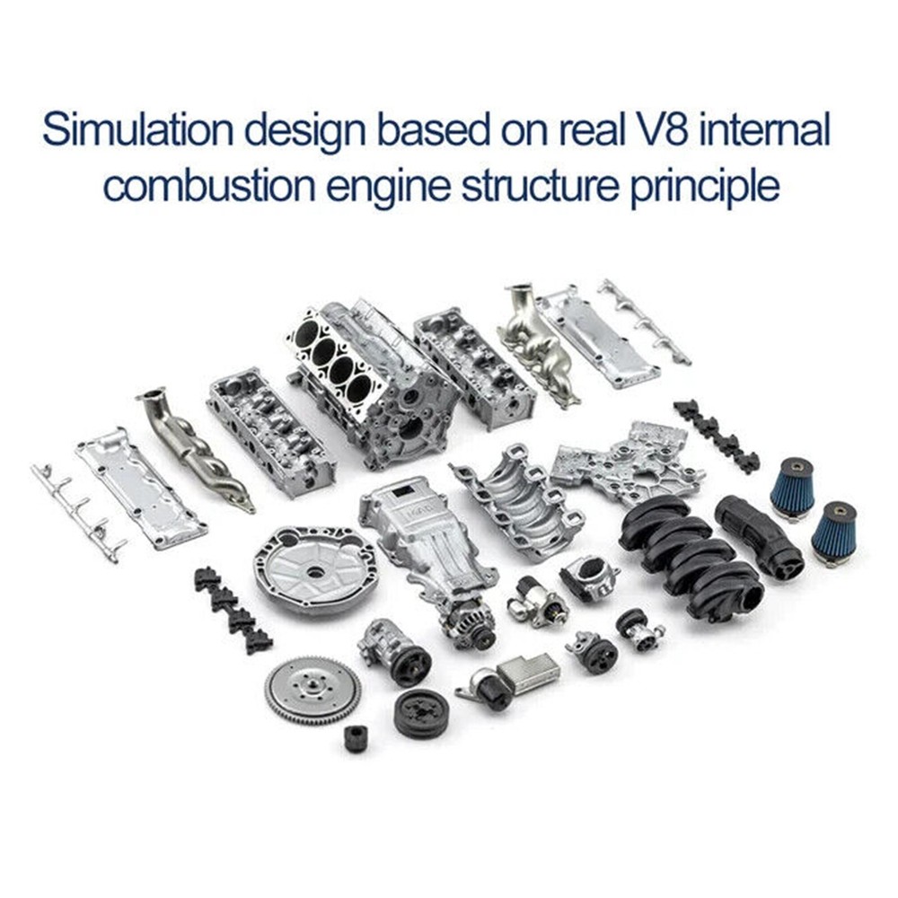 For V8 Combustion Engine Model Building Kits Internal DIY Hobby V8 Engine Model