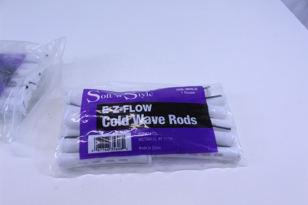 EZ Flow White Long Cold Wave Rods 3 Packs with 12 Each