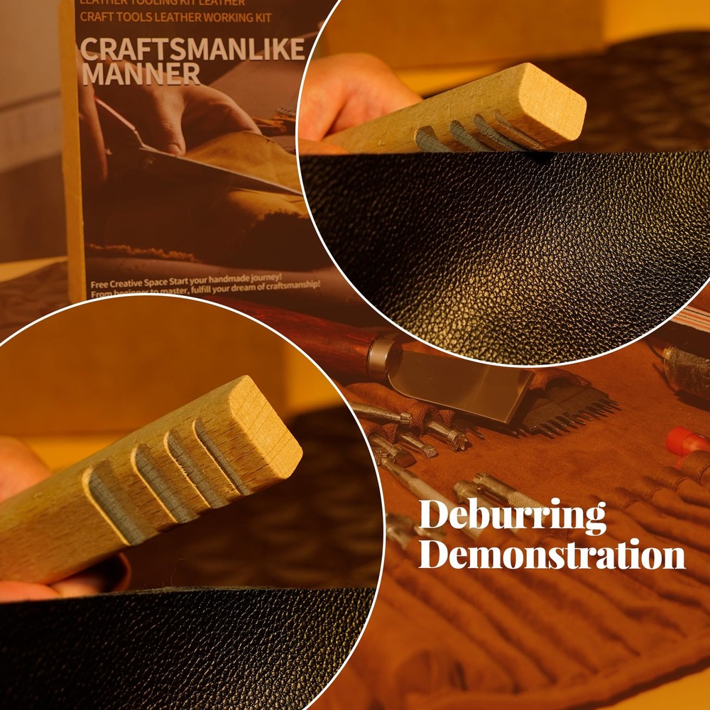 Leather Tooling & Crafting Kit for Beginners - 72Pcs Leatherworking Tools wit...